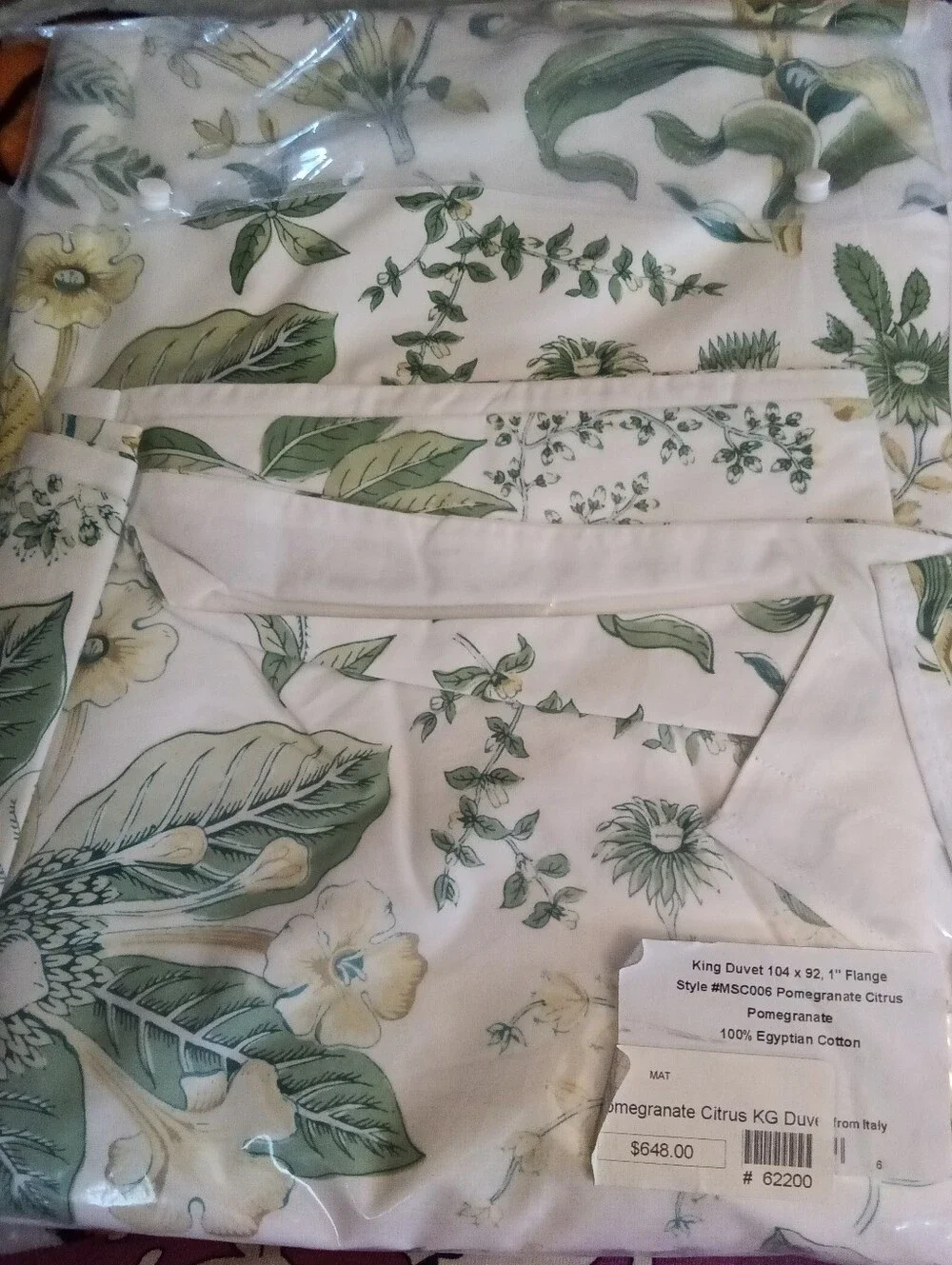 Matouk Schumacher King Size Duvet Cover Pomegranate Citrus New In Package